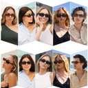 SOJOS Retro Rectangle Polarized Sunglasses Women Men Trendy Narrow Y2K Rectangular Frame Womens Mens Sun Glasses SJ2351, Brown Frame/Brown Lens