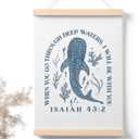 PaJiaNi Whale Shark Christian Nursery Wall Art Decor for Boys Room, Ocean Whale Scripture Bible Wall Art, Christian Decor Poster for Nursery Kids Room Classroom,12x16 Inch