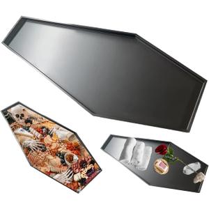 32'' Large Coffin Halloween Charcuterie Board with No-Spill Food Raised Edge for Party Food Serving Decor, Big Coffin Tray for Skeleton Dishes Decorations, As Coffin Bath Tray,1pcs