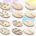 2 x 
Novabright 24 Pcs DIY 3D Wooden Easter Eggs Ornaments Crafts Unfinished Slices for Painting Spring Easter Egg Cutouts Craft DIY Blank Decorations (Rabbit)