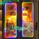 Hasipu 47"x16" LED RGB Door Mirror Full Length with Bluetooth Speaker, Full Body Wall Mirror with Lights, Door Hanging & Wall Mounted Mirror for Bedroom, Living Room, Cloakroom