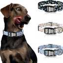 3 x Dog Collar for Small Dogs,Dog Collar with QR Code Name Tag,Soft Polyester Material, Adjustable Pet ID Tag Collar (Blue Wave, Small)
