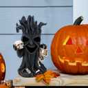 Halloween Tree Statue with Skull Head Decorations,Tree Skeleton Statues with Spook Lights for Holiday Decor,Halloween Decorations Indoor for Table Mantel Shelf Decor,Props Haunted Collectible Gifts (Black)