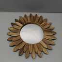 Honiway Wall Mirror Decorative 12 inch Rustic Wood Mirror Sunburst Boho Mirror for Entryway Bedroom Living Room Bathroom House Warming Gifts New Home Essential Carbonized Black