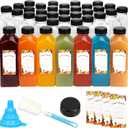 Moretoes 36pcs 16oz Juice Bottles, Plastic Bottles with Lids, Reusable Clear Containers for Juice, Smoothies, Cola, Water and Other Beverages