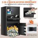 5.6 Cuft Large Depository Drop Safe for Business, Anti-Theft Safe Box with Quick Place Drop Slot, Digital Keypad and Spare Key, Heavy Duty Drop Safes for Business Retail Mail Church Home