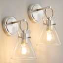 Wall Sconces 2 Pack Vanity Light Fixture for Bathroom Nickel
