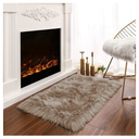 Latepis 6x3 Brown Beige Small Faux Fur Rug Fluffy Furry Rugs Throw Rug Washable Shag Plush Soft Rugs for Living Room Bedroom and Dorm