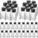 Umigy 50 Set Glass Diffuser Bottles Reed Diffuser Empty Jars Clear Fragrance Bottle with Black Caps 50ml 1.7 oz Essential Oil Jars for DIY Fragrance