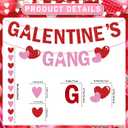 Galentines Gang Banner: Happy Valentines Day Party Decorations Red Pink Glittery Heart Garland Happy Galentines Day Bachelorette Floral Bridal Shower Anniversary Red and Pink Glitter Party Supplies