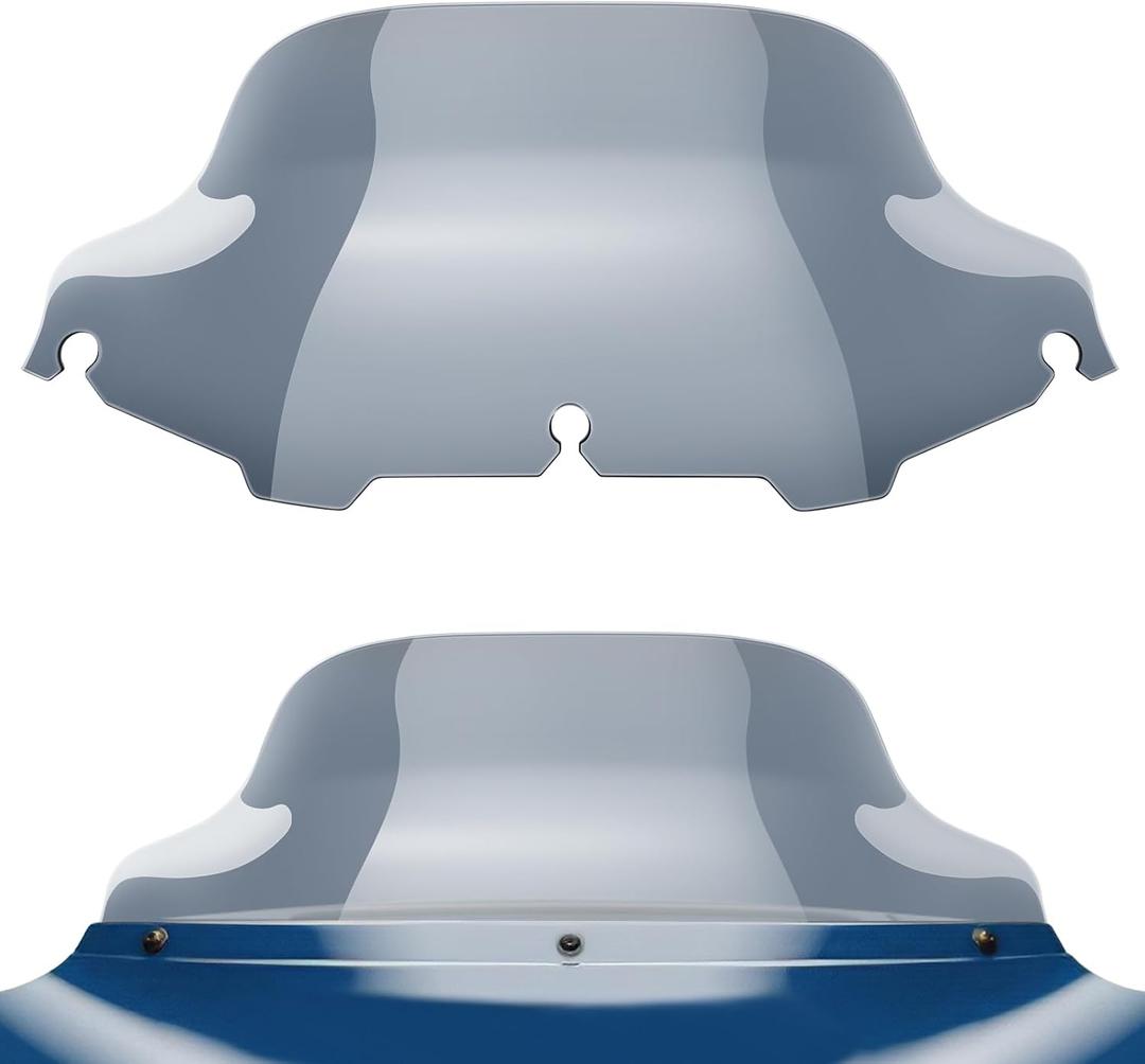 Benlari 8" Smoke Wave Windshield Windscreen Fit for 1996-2013 Harley Davidson Touring Street Glide Electra Glide Tri Glide FLHT FLHX FLHTK FLHTC FLHTCU