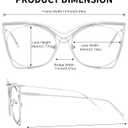 Zeelool Oversized Eyeglasses for Women Square Blue Light Glasses Metal Eyewear Glasses Non Prescription (Silver)