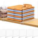 6 PCS Shelf Dividers for Closet Organization Acrylic Clear Closet Shelf Divider for Wooden Shelving Suitable for Wooden or Vertical Shelves Or Bedroom, Kitchen and Office (6 Pack)