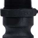 Quafwia 2 pcs Camlock Fittings Poly (1-1/2" Type F) Standard Camlock Couplings, Male Adapter x Male Thread Camlock Fittings Polypropylene Cam Groove Fitting (1-1/2") (1.5 Inch)