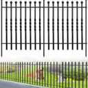 10 Panels Decorative Garden Fence, 32in(H)24Ft(L) Heavy Duty Twist Outdoor Dog Fence Rustproof Metal Square Tube No Dig Animal Barrier Border Fencing for Temporary Yard Patio Landscape