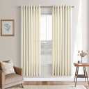 Cream Beige Bedroom Curtains 72 Inches Long Thick Linen Sheers Textured Neutral Boho Nursery Natural Linen Semi Sheer Drapes for Living Dining Room 72 Inch Length 2 Panels Set for Closet Cabin