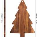 PRETYZOOM Christmas Tree Charcuterie Board, 9.4x15'' Holiday Wooden Cutting Board, Reusable Appetizer Food Serving Platter, Cheeseboard, Sushi Serving Tray Christmas Kitchen Decor