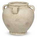 Rustic Ceramic Vase with Handles – Antique-Style Beige Farmhouse Pottery Decorative Urn for Table Centerpiece, Mantel, Shelf, or Entryway Home Décor