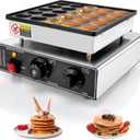 25PCS Mini Pancakes Maker Machine, 110V Electric Mini Pancake Maker Commercial Mini Dutch Pancake Maker, Non-stick Small Pancake Maker Mini hotcakes machinefor Home Kitchen Restaurant Business (950W)