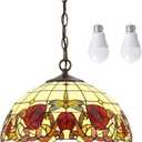 Tiffany Pendant Light, 16 Inch Dragonfly Tiffany Hanging Lamp