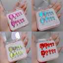 4 Pack Press on Toenails, Short Square Fake Toe Nails, Summer Full Cover Glossy Acrylic Toenails with Glitter for Women Girls, 96 Pieces
