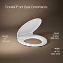 KOHLER 78059-RL-0 Rutledge Nightlight ReadyLatch Slow Close Toilet Seat, Round-Front, Quiet-Close Lid and Seat, Grip-Tight Bumpers, White