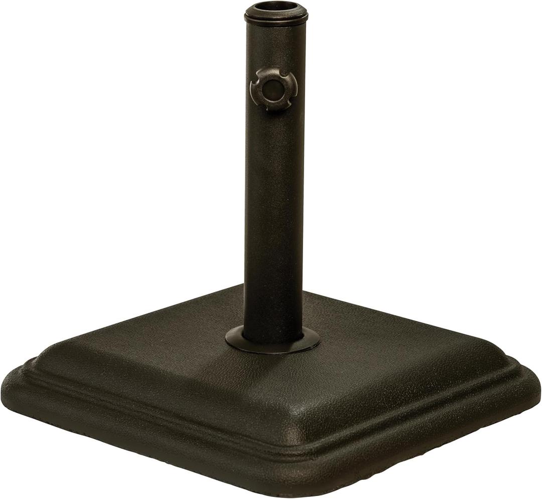 US Weight 26 Pound Umbrella Base - Cast Stone Outdoor Umbrella Stand - for Use with Umbrella Poles 1.3" to 1.8" - Designed to be Used with Patio Table - Bronze (Brown)