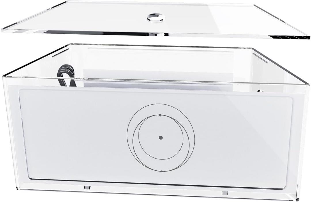 CUHIOY Router Mount for Starlink Gen 3/ Standard 4X, Clear Acrylic Mesh Router Box Suitable for Wall Mount or Place on Table, Storage Case for Star Link V3 Mesh Wi-Fi System & Power Supply Accessories