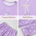 Mikrdoo Girls Clothes Long Sleeve Ribbed Knit Top and Pants Fall Winter Outfits (Purple)