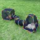 Outdoor Cat Enclosures, Cat Tunnels Tents, Cubes for Indoor Cats with Play Ball, Collapsible Outside Playpen Tunnel for Kitty, Rabbit, Puppy, and Small Animals