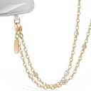 Phone Lanyard for Cellphone Case Crossbody Phone Strap Detachable Phone Charms Strap Anti Theft Necklace Holder for iPhone For Women (Large, Diamondgold)