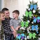 Chuangdi 24 Pcs Monster Christmas Bows Ornaments 6 Inch Large Christmas Tree Decorations Blue Purple Green Monster Bow Decor for Xmas Tree Ornaments Gift Wrapping DIY Crafts Supplies