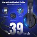 Acer Wired Gaming Headset for PS5, PS4, PC, Xbox Series X|S, Switch, Gaming Headphones with Noise Cancelling Microphone, LED Lights &50mm Speaker, 3.5mm Jack for Gaming, Black