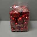 Senjie Red Shatterproof Christmas Ball Ornaments, 32 Pcs, Plastic, Eclectic Style, Wedding & Christmas Occasion