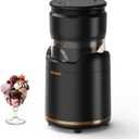 BRIOBITE Ice Cream Maker,Rechargeable Soft Ice Cream Machine with Low Noise,Compact for 1-2 Servings,Perfect for Sorbet,Gelato,Frozen Yogurt,Black