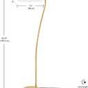 Globe Electric x Novogratz 61000043 62" Floor Lamp, Wood Toned, White Pleated Shade, Pivot Joint on Shade, On/Off Foot Switch, Black Cord, Modern Lighting for Living Room or Office