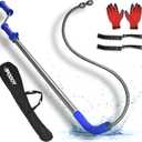 Toilet Auger 6FT DIY Plumbing Snake Drain Cleaner Tool Closet Auger with Non-Scratch Silicone Protection Head, Rust-Resistant Steel,No Plumber Needed for Heavy Toilet Blockages