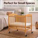 LA Baby Compact Non-Folding Wooden Window Crib, Natural