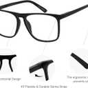 MARE AZZURO Reading Glasses Men Square Reader 0 1.0 1.25 1.5 1.75 2.0 2.25 2.5 2.75 3.0 3.5 4.0 5.0 6.0 (Black 200)