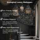 2 x Dimoon 78.7"x17.3" Vintage Wallpaper Boho Floral Peel and Stick Wallpaper Dark Black Gold Contact Paper Flower Removable Wall Paper Renter Friendly Stick on Kitchen Bathroom Self Adhesive Vinyl