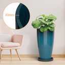 ZMTECH 21 Inch Tall Plant Pots for Indoor & Outdoor Use Set of 2, Large Plastic Planters with Removable Tray for Outside with Drainage Holes for Front Porch Patio Garden, Dark Teal Blue