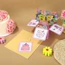 Penitue Happy 60th Birthday Pop-Up Card, 60 Year Old Colorful Butterfly & Flower 3D Birthday Greeting Card with Envelope Cool Birthdays Popup Box for Wife Husband Mom Dad Aunt Uncle Sixty Gifts