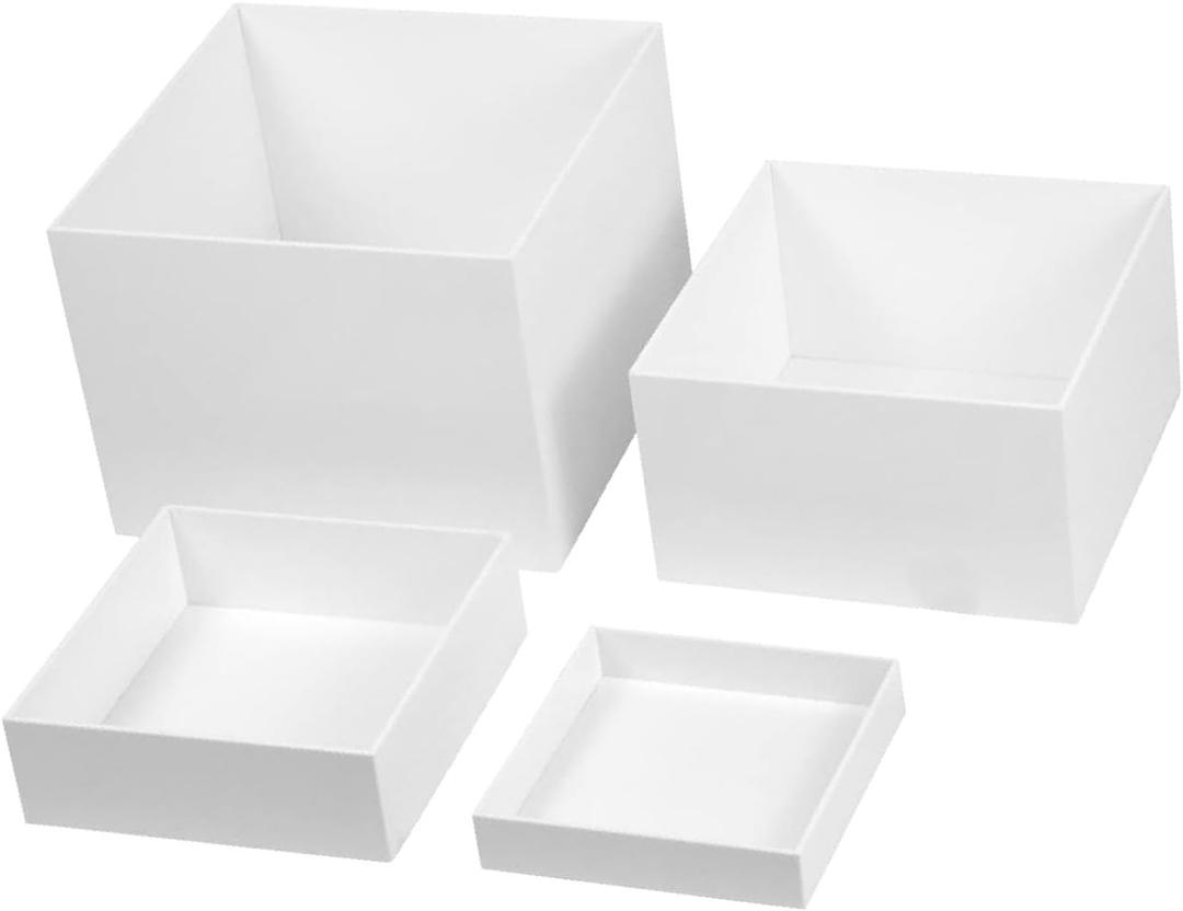 4Pcs Buffet Riser Dessert Table Display Set Stackable with Hollow bottoms Display Riser for Candy Jewelry Brunch Wedding