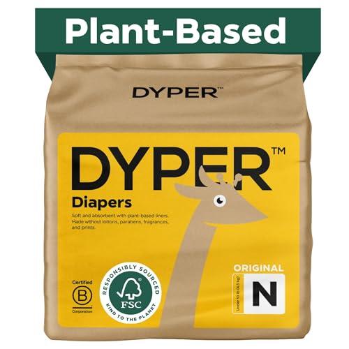 DYPER - Baby Diapers Hypoallergenic Cloth Alternative Day & Overnight Protection - Made with Plant-Based* & Skin-Friendly Ingredients - Size 0 (34 Count)
