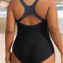Aqua Eve Plus Size Swimsuits Athletic One Piece Bathing Suit for Women Tummy Control Slimming Swimwear Black&Grey 20 Plus