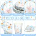 182 Pcs Blue One Silly Goose Party Tableware Set - For 26 Guests - Goose Theme Party Paper Plates And Napkins Kit - For Baby Shower Birthday Party Decorations