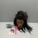 20-22" Mannequin Head,100% Real Human Hair Mannequin Head, Braiding Cosmetology Manikin Doll Head for Hair Styling Training with Table Clamp,Braiding Set(Light brown) Hair Extensions (Dark Black)