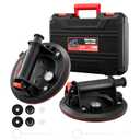 Heavy Duty Suction Cups for Glass, Tile, Windows - 8'' Tile Suction Cup Tool with Pressure Gauge, 880 lbs Capacity, 3-Layer Rubber Pad, Quick Release for Construction & Home Use