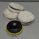 IPELY 6 Pcs 6 Inch Wool Polishing Buffing Pad Polishing Buffing Wheel for Drill Buffer Attachment with M14 Drill Adapter