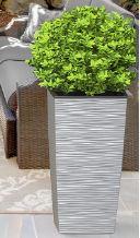 Heavy Duty Tall Planters for Outdoor Plants, Indoor Grande Plant Pots, Boxes, Trees, Flower Pots, 2-Piece Set, 3.4 Gallon, Modern Design, Built-in Drainage, Front Porch Decor, Light Gray